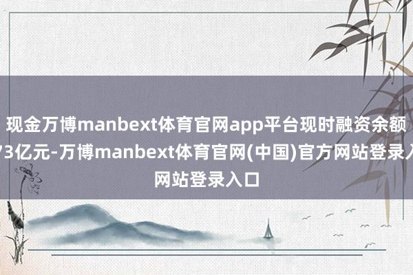 现金万博manbext体育官网app平台现时融资余额1.73亿元-万博manbext体育官网(中国)官方网站登录入口