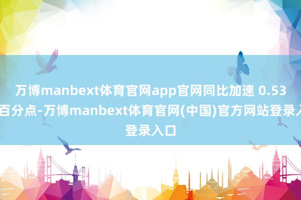 万博manbext体育官网app官网同比加速 0.53 个百分点-万博manbext体育官网(中国)官方网站登录入口