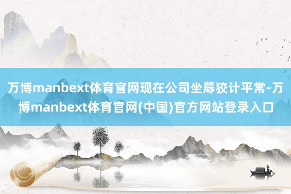 万博manbext体育官网现在公司坐蓐狡计平常-万博manbext体育官网(中国)官方网站登录入口