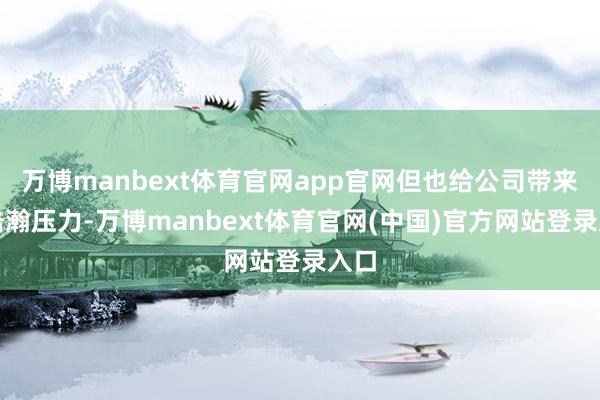 万博manbext体育官网app官网但也给公司带来了浩瀚压力-万博manbext体育官网(中国)官方网站登录入口