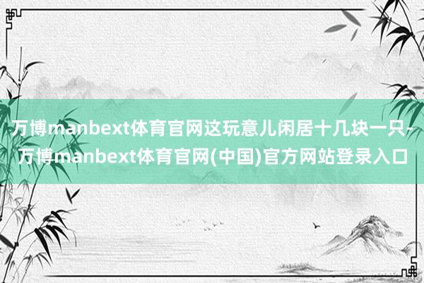 万博manbext体育官网这玩意儿闲居十几块一只-万博manbext体育官网(中国)官方网站登录入口