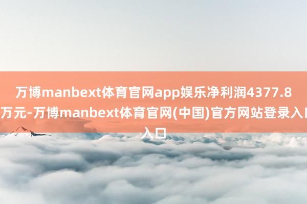 万博manbext体育官网app娱乐净利润4377.86万元-万博manbext体育官网(中国)官方网站登录入口