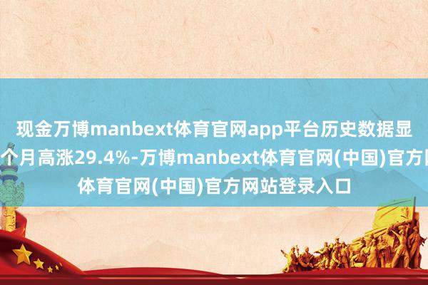 现金万博manbext体育官网app平台历史数据显现该基金近1个月高涨29.4%-万博manbext体育官网(中国)官方网站登录入口