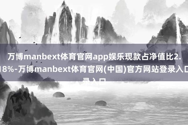 万博manbext体育官网app娱乐现款占净值比2.18%-万博manbext体育官网(中国)官方网站登录入口