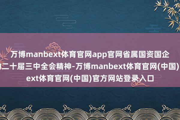 万博manbext体育官网app官网省属国资国企潜入学习贯彻党的二十届三中全会精神-万博manbext体育官网(中国)官方网站登录入口