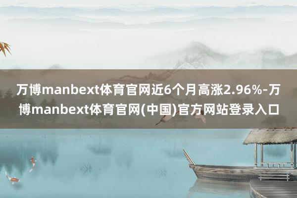 万博manbext体育官网近6个月高涨2.96%-万博manbext体育官网(中国)官方网站登录入口