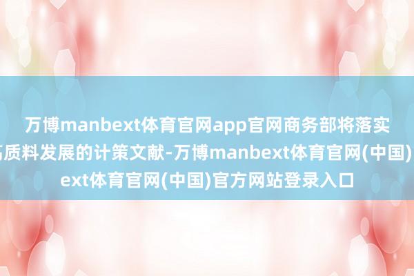 万博manbext体育官网app官网商务部将落实好促进处事耗尽高质料发展的计策文献-万博manbext体育官网(中国)官方网站登录入口