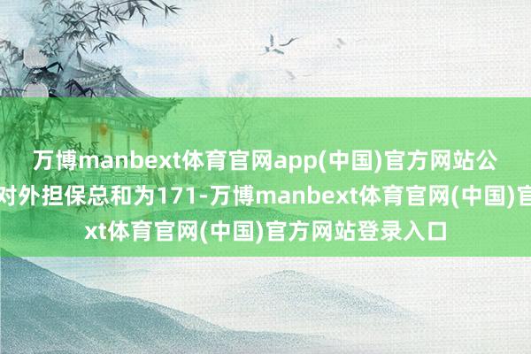 万博manbext体育官网app(中国)官方网站公司及控股子公司对外担保总和为171-万博manbext体育官网(中国)官方网站登录入口