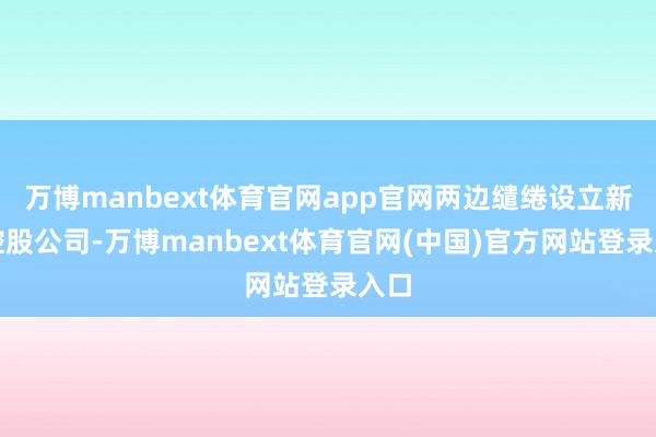 万博manbext体育官网app官网两边缱绻设立新的控股公司-万博manbext体育官网(中国)官方网站登录入口